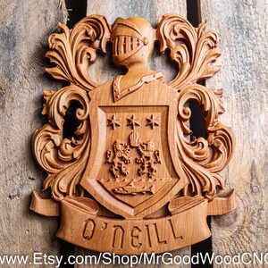 Oneill Family Crest | Personalized Coat of Arms | Family Heirloom | Best Man Gift | Custom Wedding Gift | Heraldry | Handmade