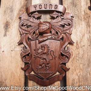 Young Family Crest | Coat of Arms | Personalized Wedding Gift | Family history | Groomsman