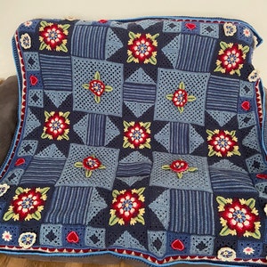 Indigo Dreams crochet blanket
