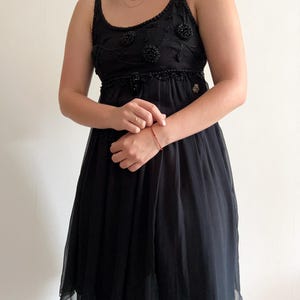 NWT! Vintage John Galliano Women&#39;s Hand Embroidered Silk Black Dress Knee-Length Beaded IT42 Brand New RRP 1100