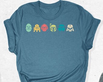 Camiseta de Star Wars, Camiseta con la cabeza de Star Wars, Regalo de Star Wars, Star Wars, Camiseta de Disney, Camisetas de Disney, Camiseta de Disneyland, Camisetas familiares de Disney