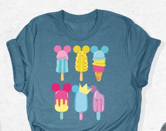 Mickey Ice Cream T-Shirt, Disney Summer Vibes Shirt, Mickey Snacks Outfit, Summer Disney Vacation Tee, Disney Tee Gift, Minnie Ice Cream Tee