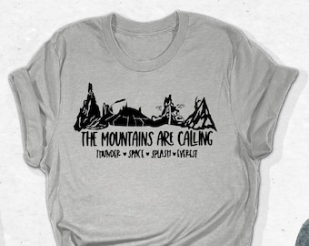 The Mountains Are Calling Tee, Big Thunder Mountain T-Shirt, Disney Inspired Shirt Gifts, Cute Guys Disney Trip Tee, Attractions Ride Outfit