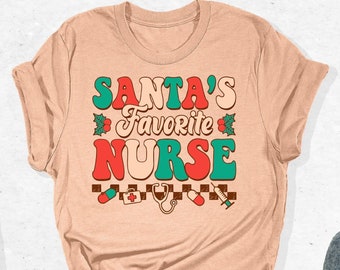 Santa's Favorite Nurse Shirt, Nurse Shirt, Christmas Nurse Shirt, Nurse Shirts, Christmas Shirt, Nurse Gift, Christmas Gift,Nurse Life Shirt