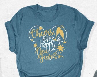Cheers Ears Happy New Year T-Shirt, Disney Happy New Year Vacation Tee, Disney Mickey Mouse Head Outfit, New Year Gift, New Year Disney Trip