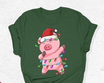 Pig Christmas Shirt, Christmas Farm T-Shirt, Pig Lover Gift, Funny Pig Shirt, Christmas Gift , Cute Pig Xmas Tee,  Christmas Animal Outfit