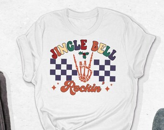 Jingle Bell Rockin Shirt, Skeletons Hand Christmas Jingle T-Shirt, Christmas Tee, Funny Christmas Outfit, Christmas Rockin Apparel