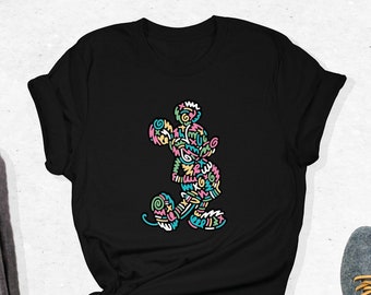 Mickey Mouse Silhouette T-Shirt, Funny Mickey Mouse Tee, Family Trip Outfit, Cute Disneyland Gifts, Colorful Disney Tee, Disneyworld Apparel