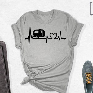 Camping Heartbeat Shirt, Camper Shirt, Camping Shirt, Camping Gift, Camping Tee, Camper Tshirt, Gift for Campers, Outdoor Shirt