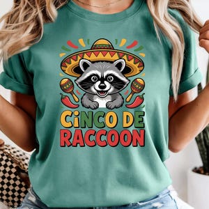 Comfort Colors® Mexican Raccoon T-Shirts, Fiesta Sombrero Raccoon Tees, Cinco De Raccoon Tees, Margarita Raccoon Tees, Mexican Party Tees