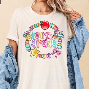 Student Grade Level School Bracelet T-Shirt, Girls School Bracelet Shirt, Pre-K Kindergarten To 5th Grade Shirt, Fun Back To School T-Shirt