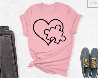 Autism Heart Shirt, Autism Awareness Shirt, Autism Mom Shirt, Autism Teacher Shirt, Autism Month Shirt, Puzzle Piece Shirt, Autism Mom Gift
