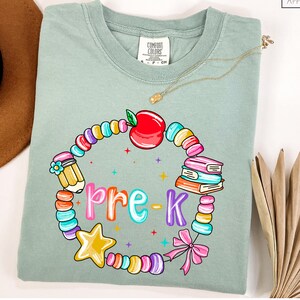Comfort Colors® Colorful School Grade Bracelet T-Shirt, Back To School Grade T-Shirt, Pre-K To 5th Grade T-Shirt, First Day of School Outfit