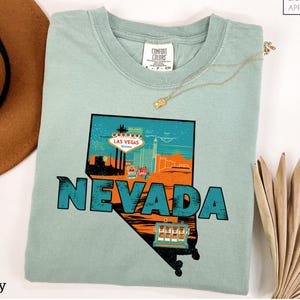 Chemise Nevada State Comfort Colors®, chemise Las Vegas Hometown, T-shirt Nevada Adventure, chemise Desert Charm, T-shirt voyage en famille, haut Sin City