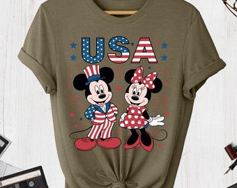 4th Of July Mickey And Minnie Shirt, Patriotic USA Disney Shirt, Mickey Freedom Shirt, Disney Red White And Blue Shirt, USA 4th Of July Tee