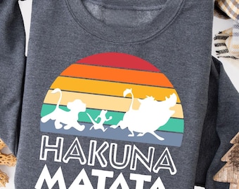 Sudadera Hakuna Matata de Disney, Sudadera del Reino Animal, Sudadera de viaje a Disney, Sudadera de vacaciones en Disney, Sudadera del Rey León de Disney