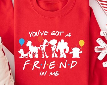 Retro You've Got A Friend In Me Toy Story Sweatshirt, Disney Toy Story Sweater, Toy Story Friends Sweater, Disney Toy Story Friends Sweater