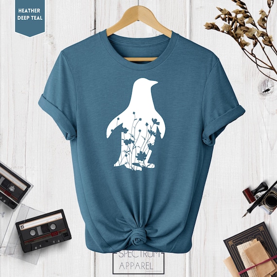 Penguin Shirt, Floral Penguin Shirt, Penguin Gift, Penguin Lover Shirt, Funny Penguin Shirt, Cute Penguin T shirt
