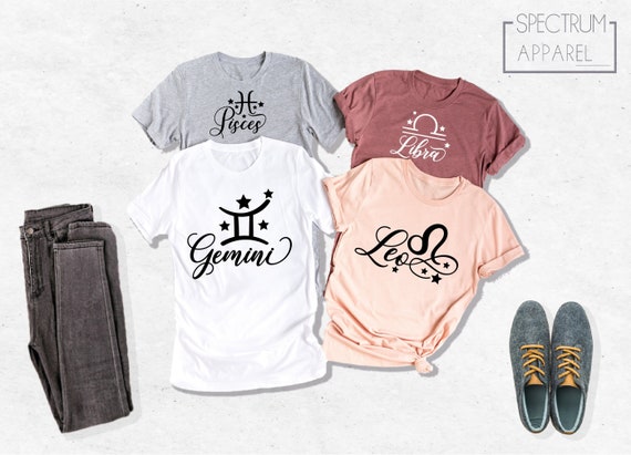 Libra Shirt, Gemini Shirt, Pisces Shirt, Zodiac Shirt, Leo Shirt, Zodiac, Zodiac Sign Birthday Gift, Zodiac Shirts, Zodiac Gift