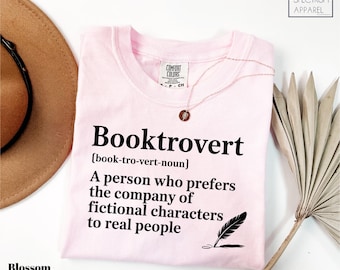 Comfort Colors® Booktrovert Shirt, Book Lover T-Shirt, Funny Book Lover Tee, Book Lover Gift Shirt, Booktrovert Definition T-Shirt