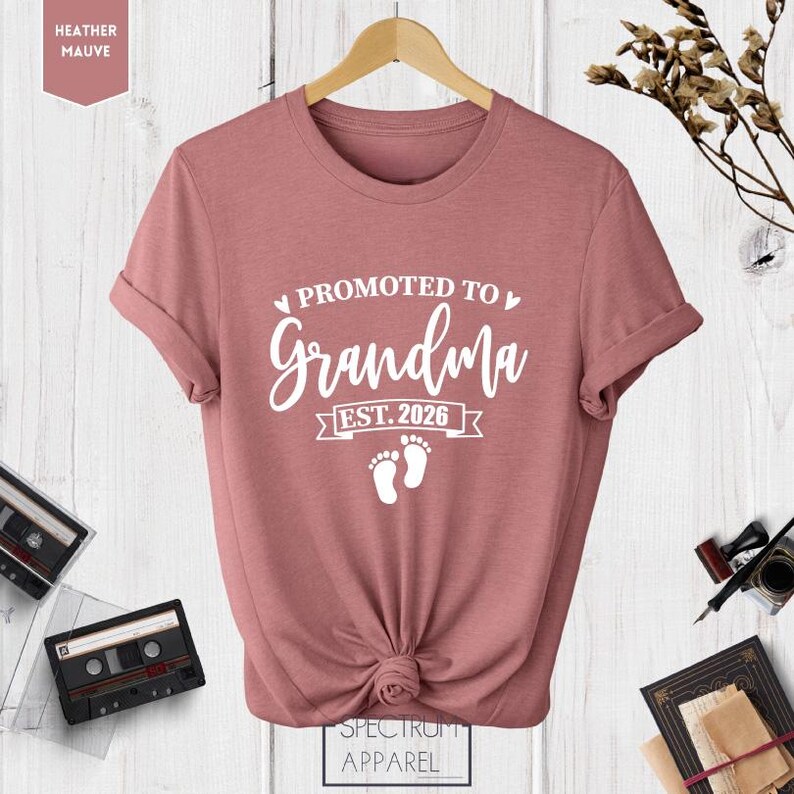 Promoted to Grandma Shirt, First Time Grandma, Grandma Shirt, Promoted to Grandma Tshirt, Grandma Reveal, Grandma 2026 image 3