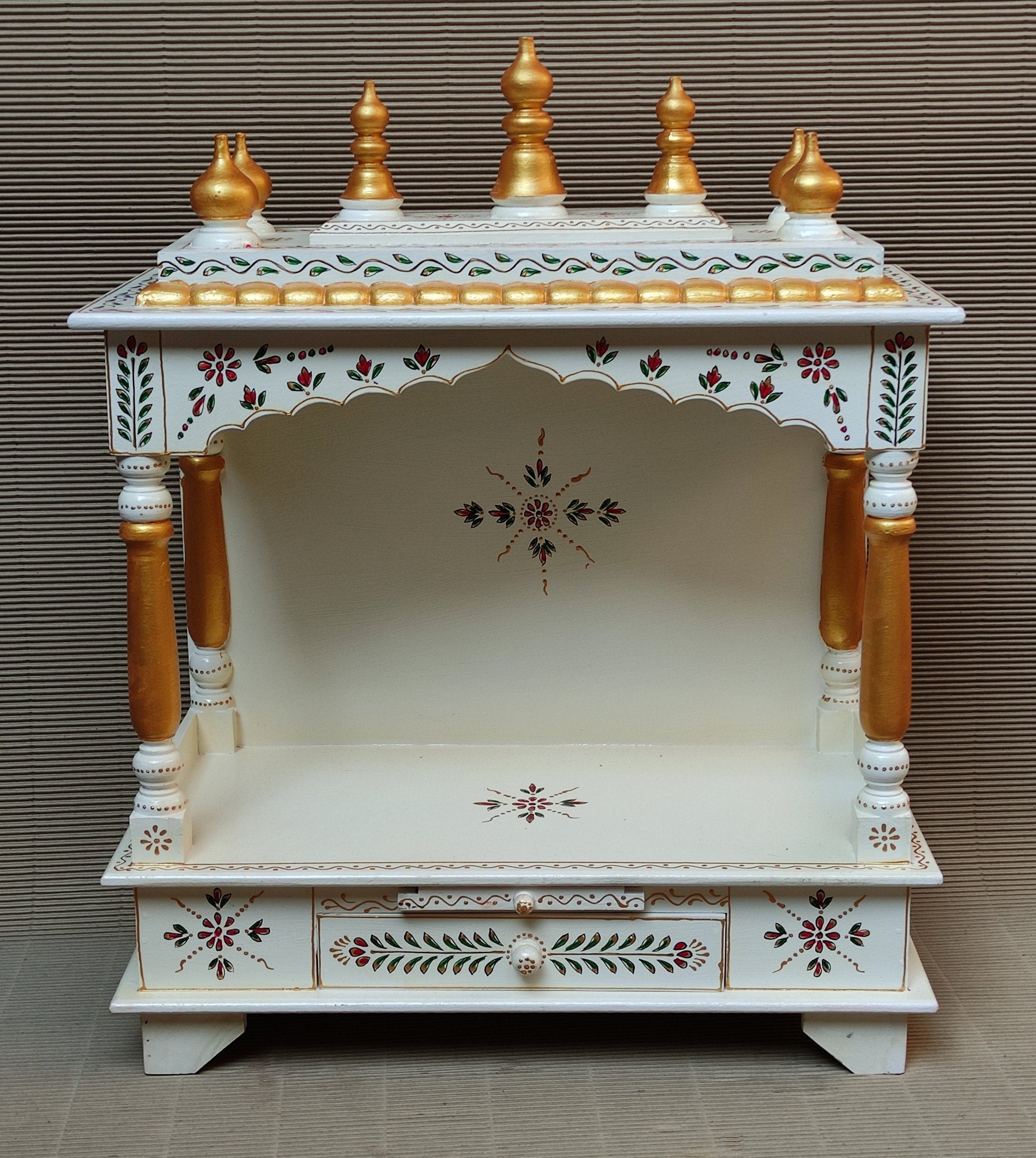 Wooden Mandir Temple Handcrafted Wood Mandir Pooja Ghar Mandap Etsy UK