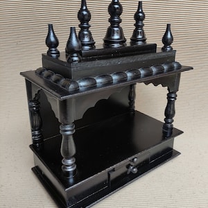 Wooden Temple Handcrafted Wood Mandir Pooja Ghar Mandap For Worship Home Office Wall Decor Home Table Decor Handicraft Indian Decor Art