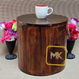 Wooden Coffee Table Wood Round Coffee Table Hand made Cocktail Table Unique Shape Table Home Decor Handcrafted Indian Decor Indian Art