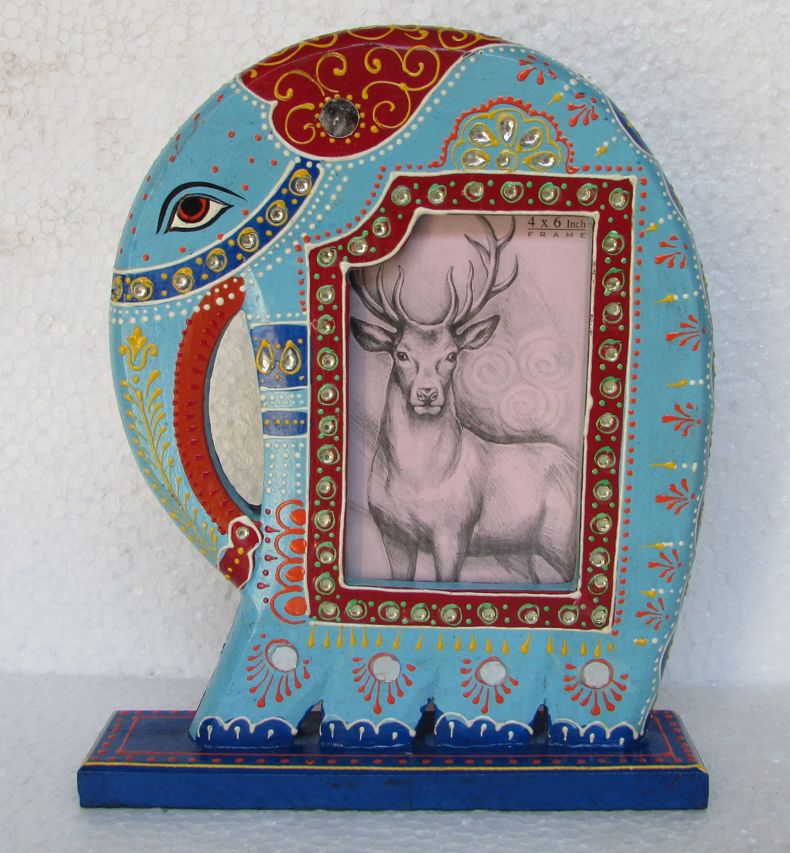 Wooden Photo Picture Frame Elephant Shape Handcrafted Painted Etsy