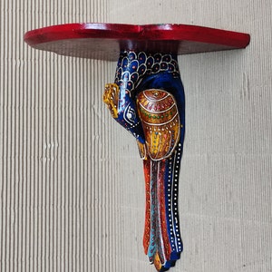 Wooden Wall Brackets for Shelf Handcrafted Painted Peacock Shape Wall Bracket Self Home Decor Art