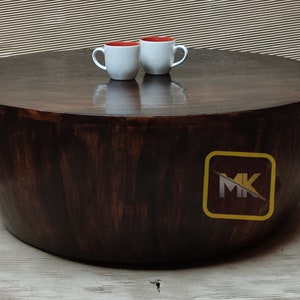 Wood Coffee Table Hand made Wooden Cocktail Table Unique Table  Round Beautifully Home Decor Table Handcrafted Indian Art Living Room Decor