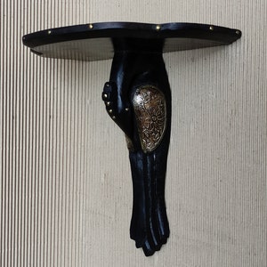 Wood Wall Bracket for Shelf Handcrafted Wooden Brass Fitted Handmade Peacock Shape Wall Bracket Home Decor Art