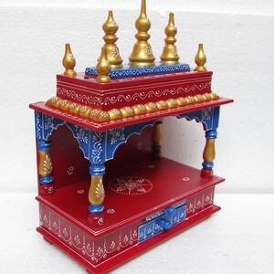 Wooden Temple Pooja Temple Pooja Room Decor Handcrafted Mandir Pooja Ghar Mandap For Worship Home Decor Wall Mount Art Handicraft Decor
