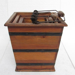 Holzeimer Handarbeit Vintage Holz Handarbeit Set von 3 Eimern Home Decor