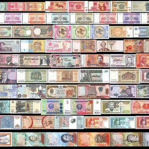 Coleção de 100 notas de banco diferentes do mundo misto papel moeda Unc FRETE GRÁTIS