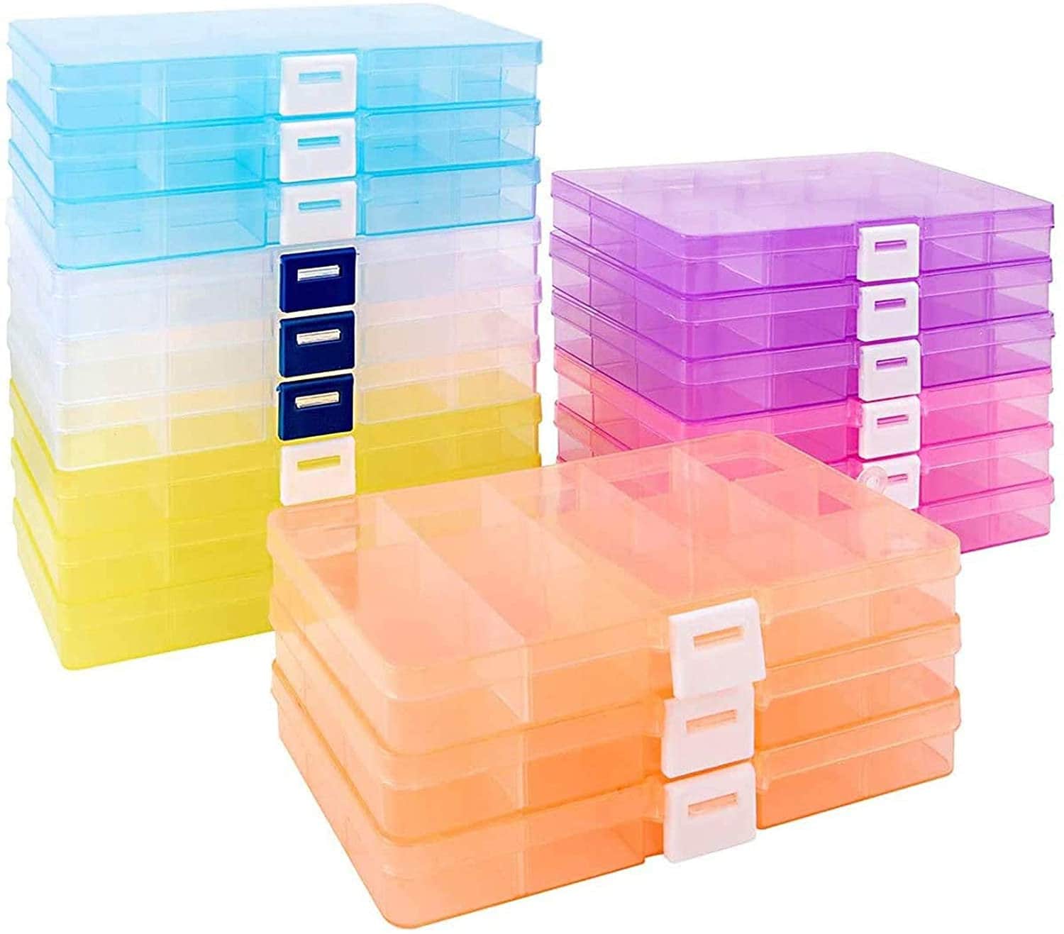 18 Pack Plastic Jewelry Organizer Box 15 Little Grids Storage Etsy