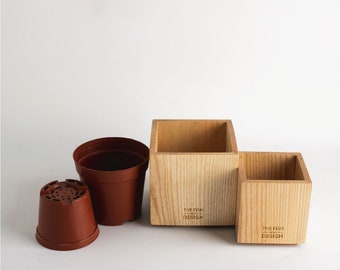Wood Planter, housewarming gift, home decor, office decor, wedding gift, wooden vase