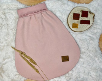Saco de bebé rosa para niña, saco de dormir de punto waffle forrado para invierno/primavera, bolso envolvente personalizado con etiqueta (3 tallas)