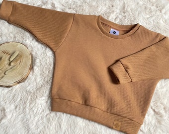 Oversized Sweater Baby/Kind Gr.56-128 aus Waffelstrickjersey (Farbauswahl) unisex, Pullover, Hoodie Mädchen Junge