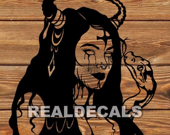 PNG SVG DXF File - Demon - Snake Girl - Monster - Zombie - Evil - Tattoo Stencil for Cricut - Vinyl Cutter