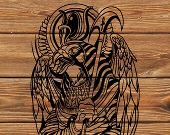 PNG SVG File Horus Egyptian Falcon God Tattoo -  Stencil for Cricut - Vinyl Cutter