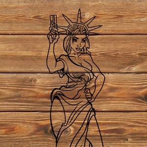 Arquivo PNG SVG Estátua da Liberdade Desenho Animado - PNG - 2020 - Silhueta de Estêncil para Cricut - Cortador de Vinil