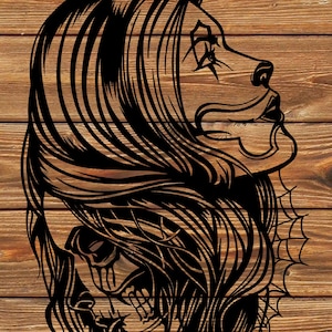 PNG SVG File  Day Of The Dead Girls - All Saints Day - All Souls Day - Sugar Skull - Stencil for Cricut - Vinyl Cutter