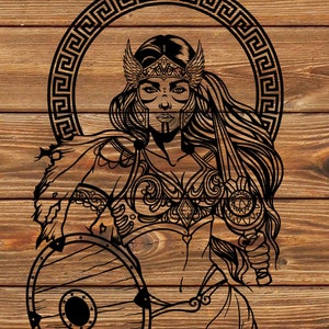 PNG SVG File Valkyrie Viking Warrior Woman  Stencil for Cricut - Vinyl Cutter