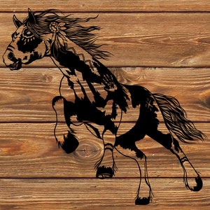 PNG SVG Fichier Pochoir de cheval de guerre amérindien pour Cricut - Coupeur de vinyle