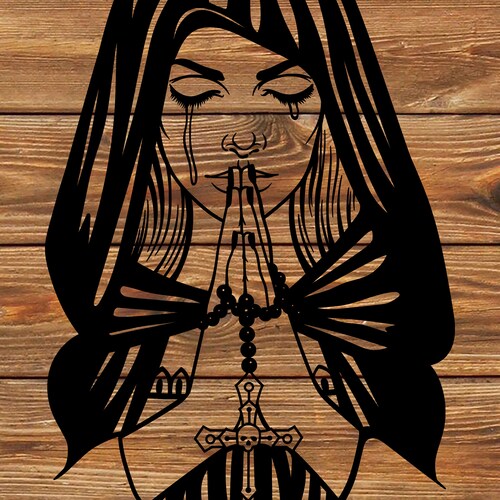 PNG SVG File Praying Crying Nun Priestess Tattoo Etsy Canada