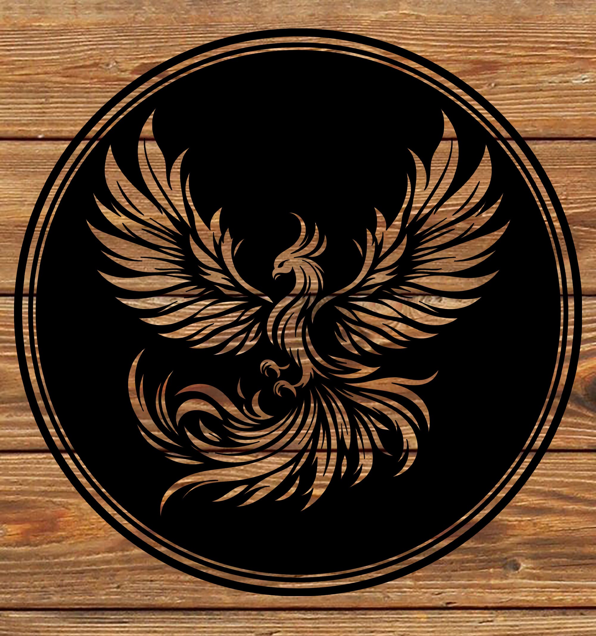 PNG SVG DXF File Phoenix Mythological Firebird Tattoo Stencil for ...