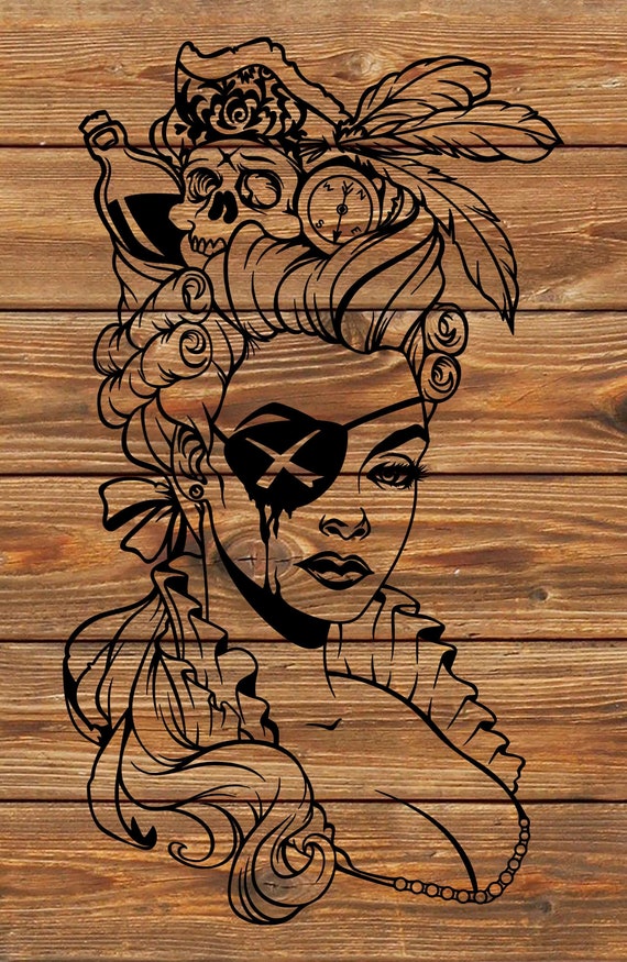 Buy Female Pirate Temporary Tattoo Sticker set of 2 Online in India  Etsy