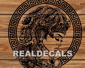 PNG SVG File Medusa Mythological Creature Tattoo Stencil Silhouette for Cricut - Vinyl Cutter