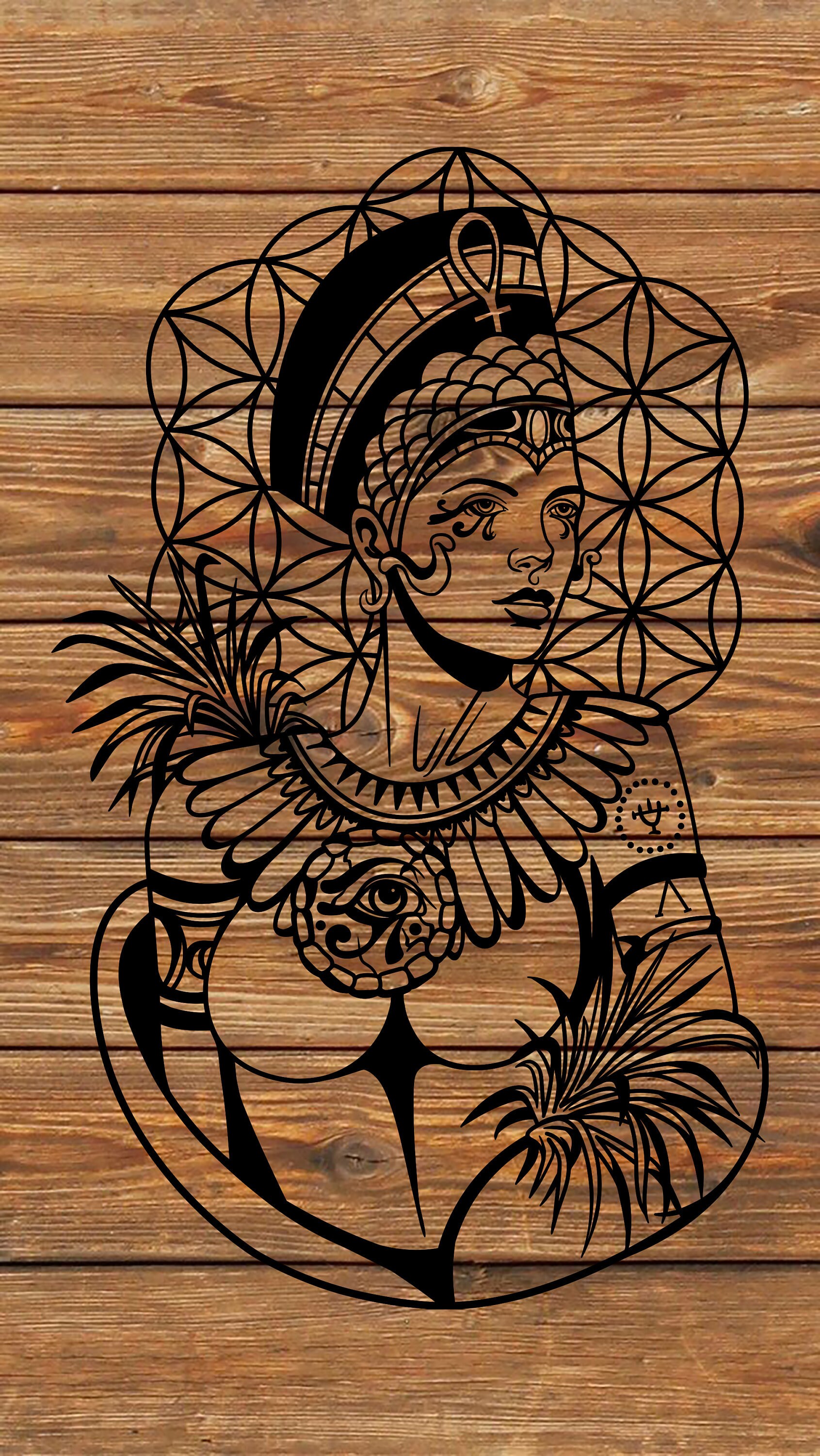 PNG SVG File Egyptian Goddess Tattoo Mandal Stencil for - Etsy UK